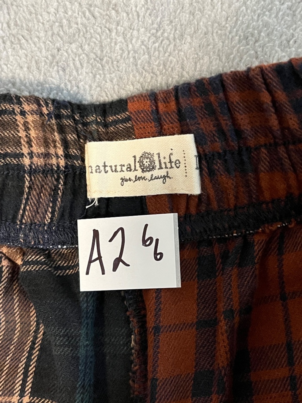 Boho Natural Life Patch Flannel Pants Womens Large Indie Wide Leg Lounge Grunge - Picture 3 of 8